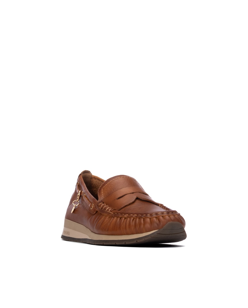 Mocasín de mujer de piel - Carmela - Camel Camel-3