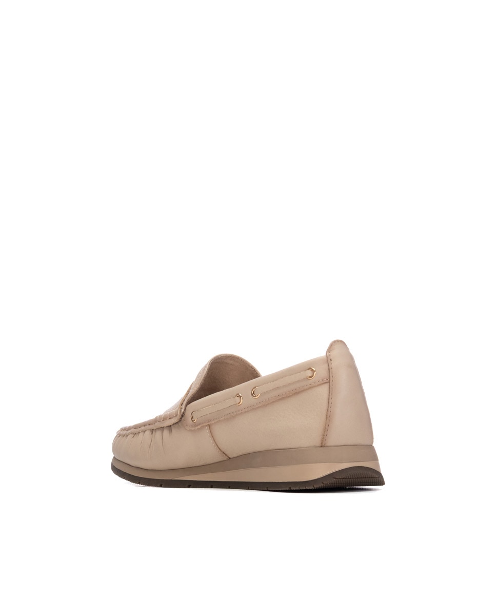 Mocasín de mujer de piel - Carmela - Beige Beige-2