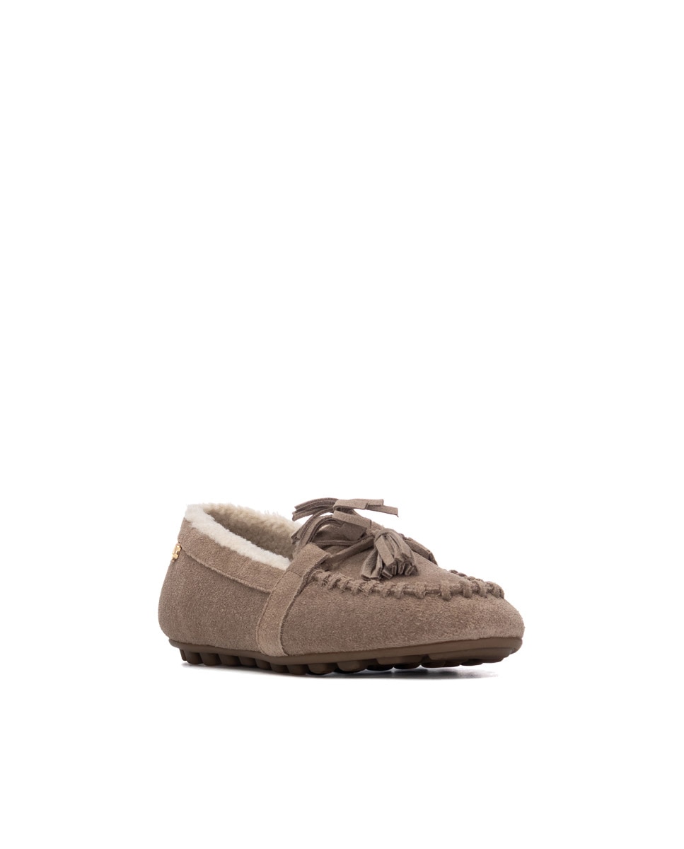 Mocasín de mujer de piel - Carmela - Marrón Marrón-3