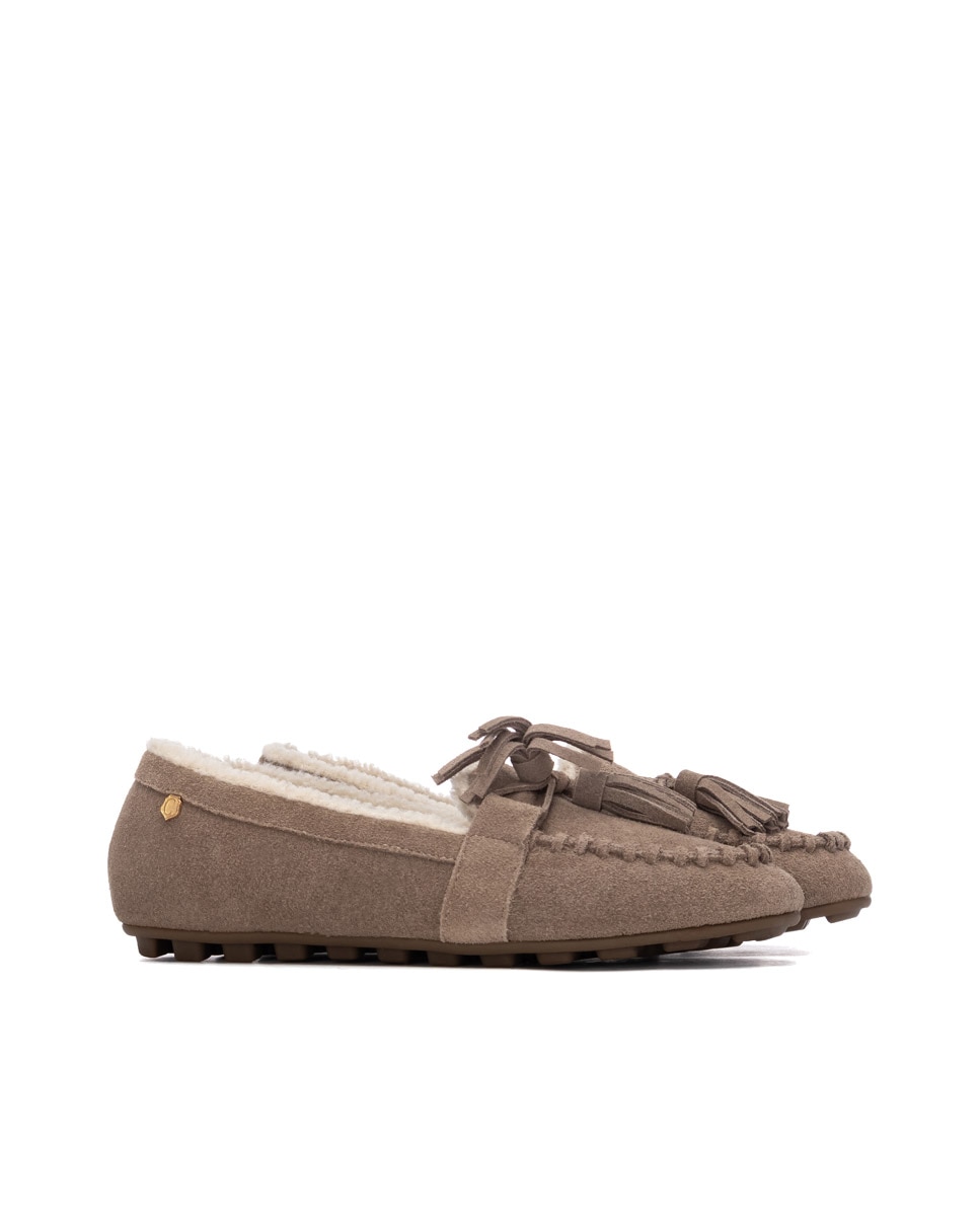 Mocasín de mujer de piel - Carmela - Marrón Marrón-4