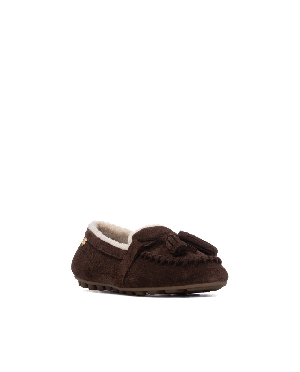 Mocasín de mujer de piel - Carmela - Marrón Marrón-3