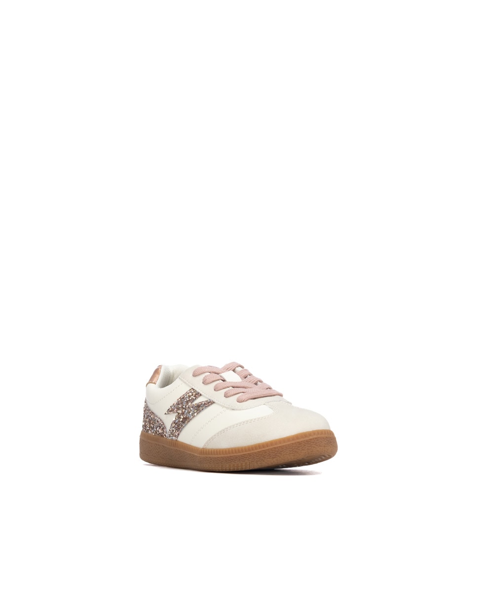 Zapatilla de niña con glitter - Xti - Beige Beige-2