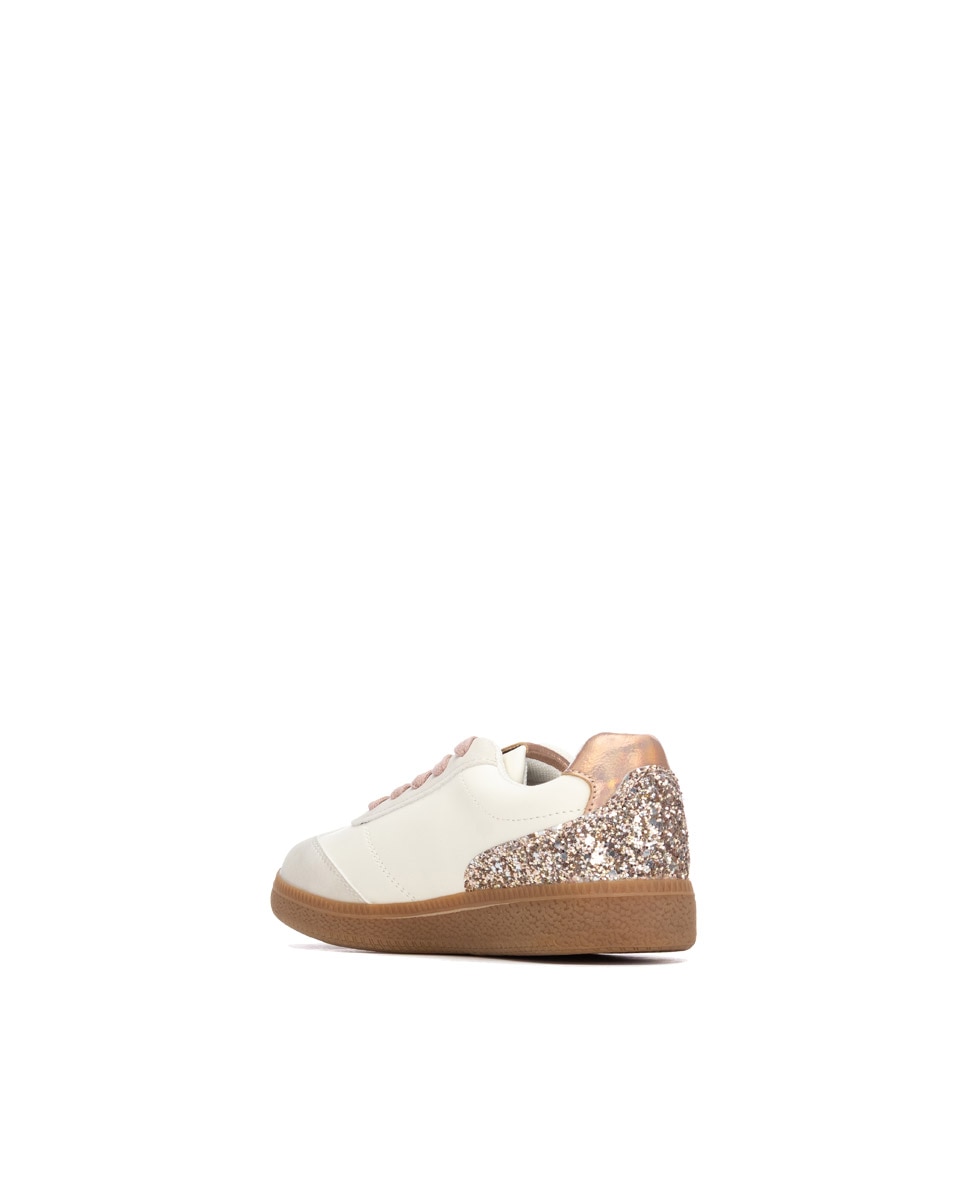 Zapatilla de niña con glitter - Xti - Beige Beige-3