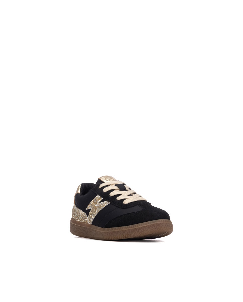 Zapatilla de niña con glitter - Xti - Negro Negro-2