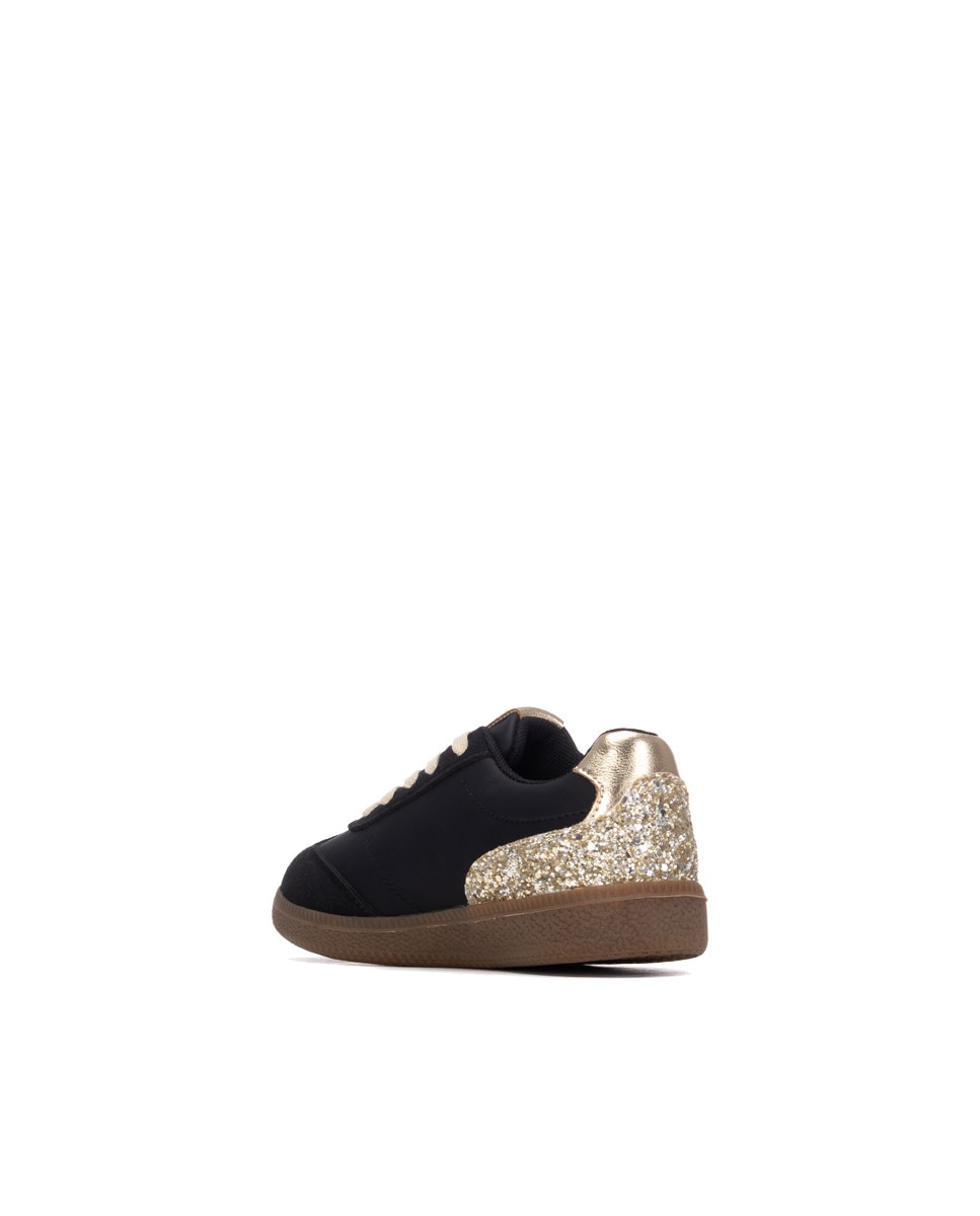 Zapatilla de niña con glitter - Xti - Negro Negro-3