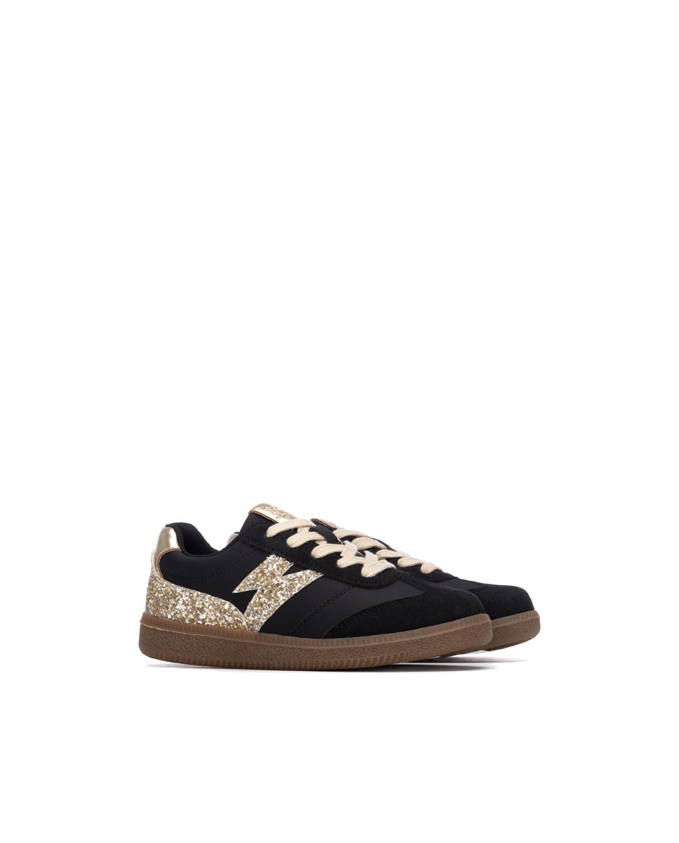 Zapatilla de niña con glitter - Xti - Negro Negro-4