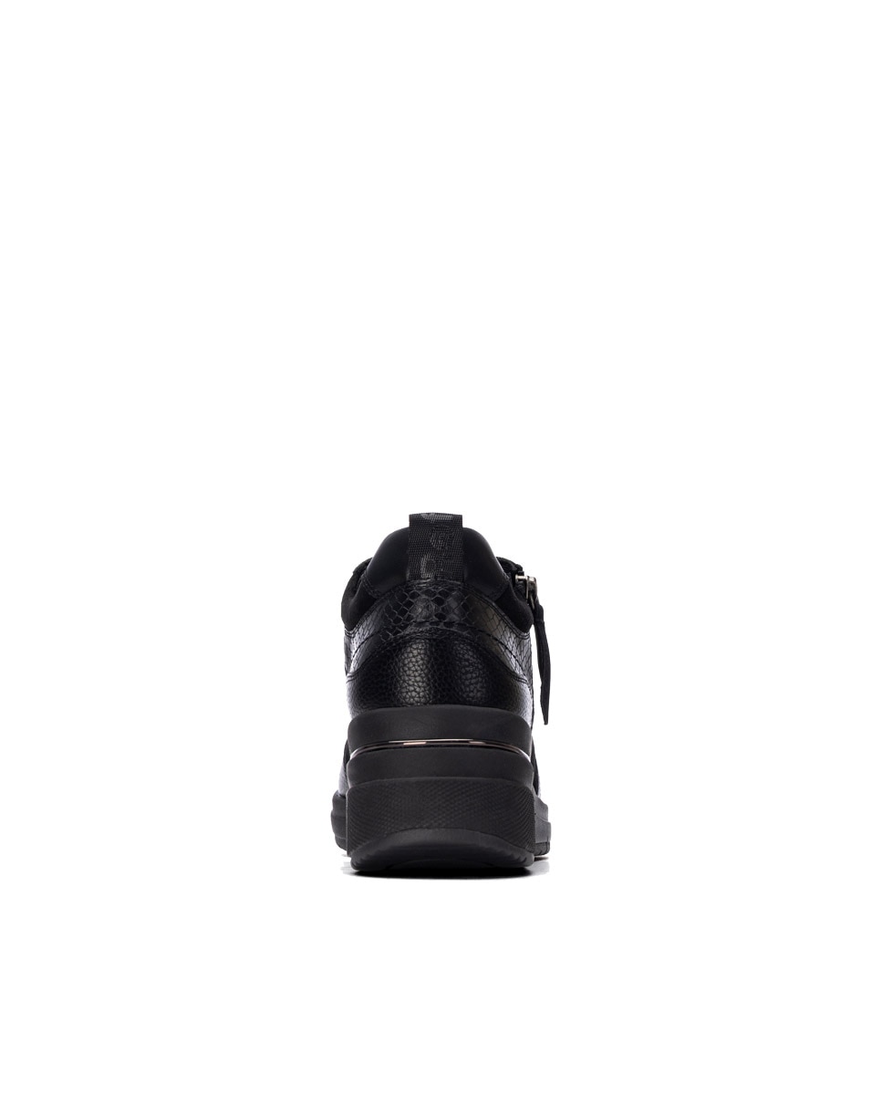 Zapatilla de mujer con cordones - Refresh - Negro Negro-5