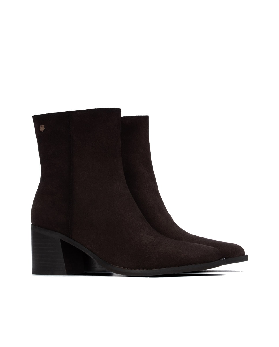 Botines de mujer con cremallera - Carmela - Marrón Marrón-4