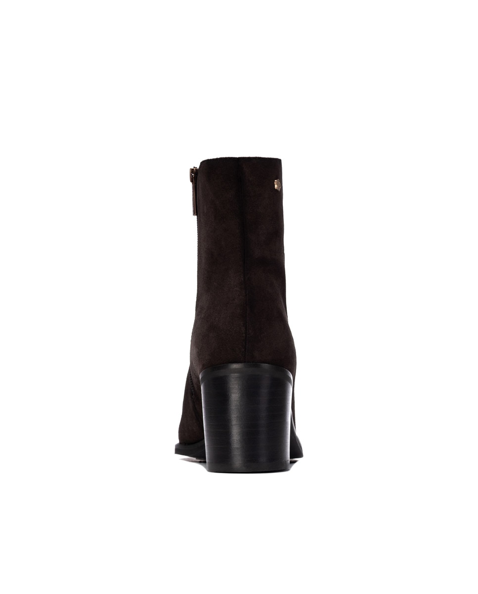Botines de mujer con cremallera - Carmela - Marrón Marrón-5