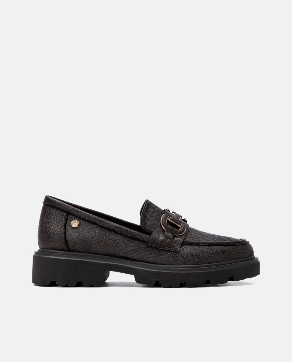 Mocasín con hebilla de mujer - Carmela - Marrón Marrón-1