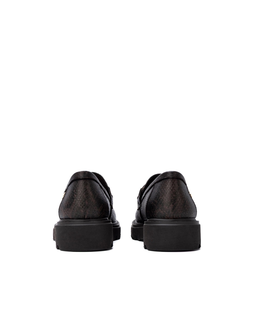 Mocasín con hebilla de mujer - Carmela - Marrón Marrón-5