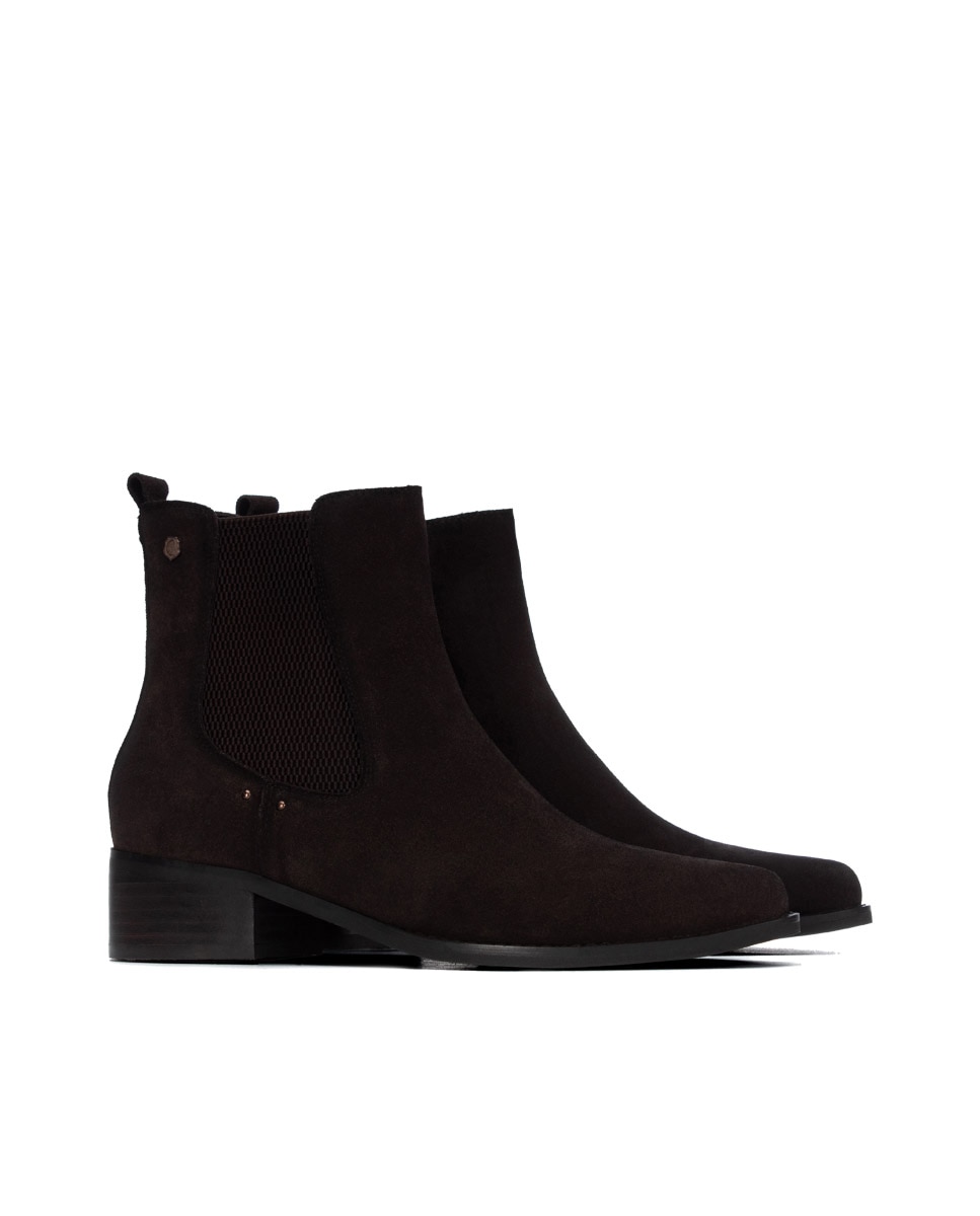 Botines de mujer de piel - Carmela - Marrón Marrón-4
