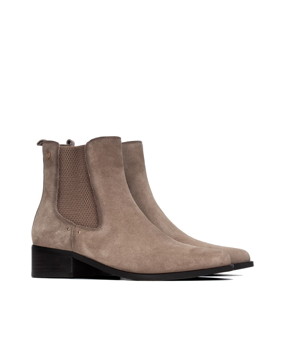 Botines de mujer de piel - Carmela - Marrón Marrón-4