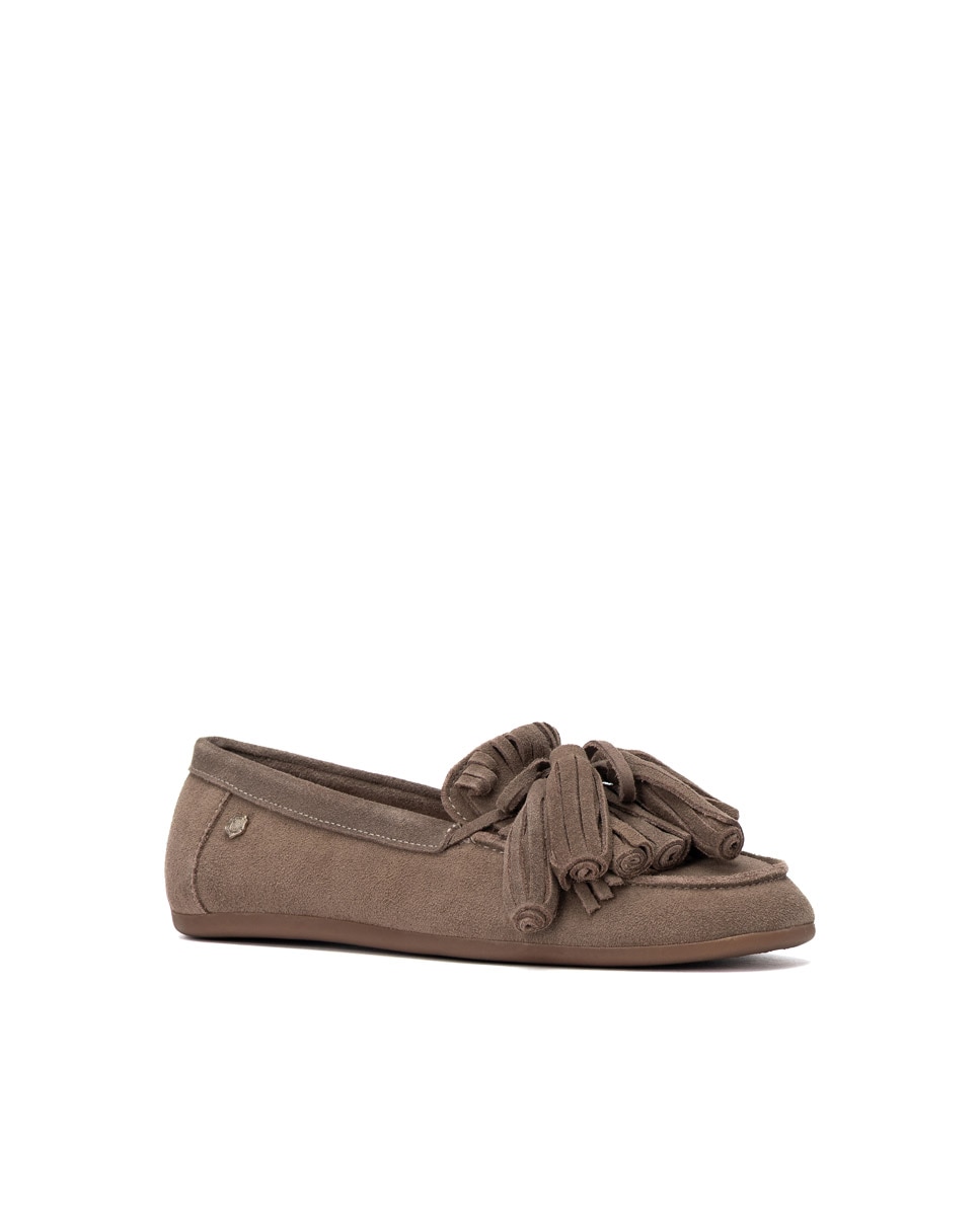 Mocasín de mujer de piel - Carmela - Marrón Marrón-4
