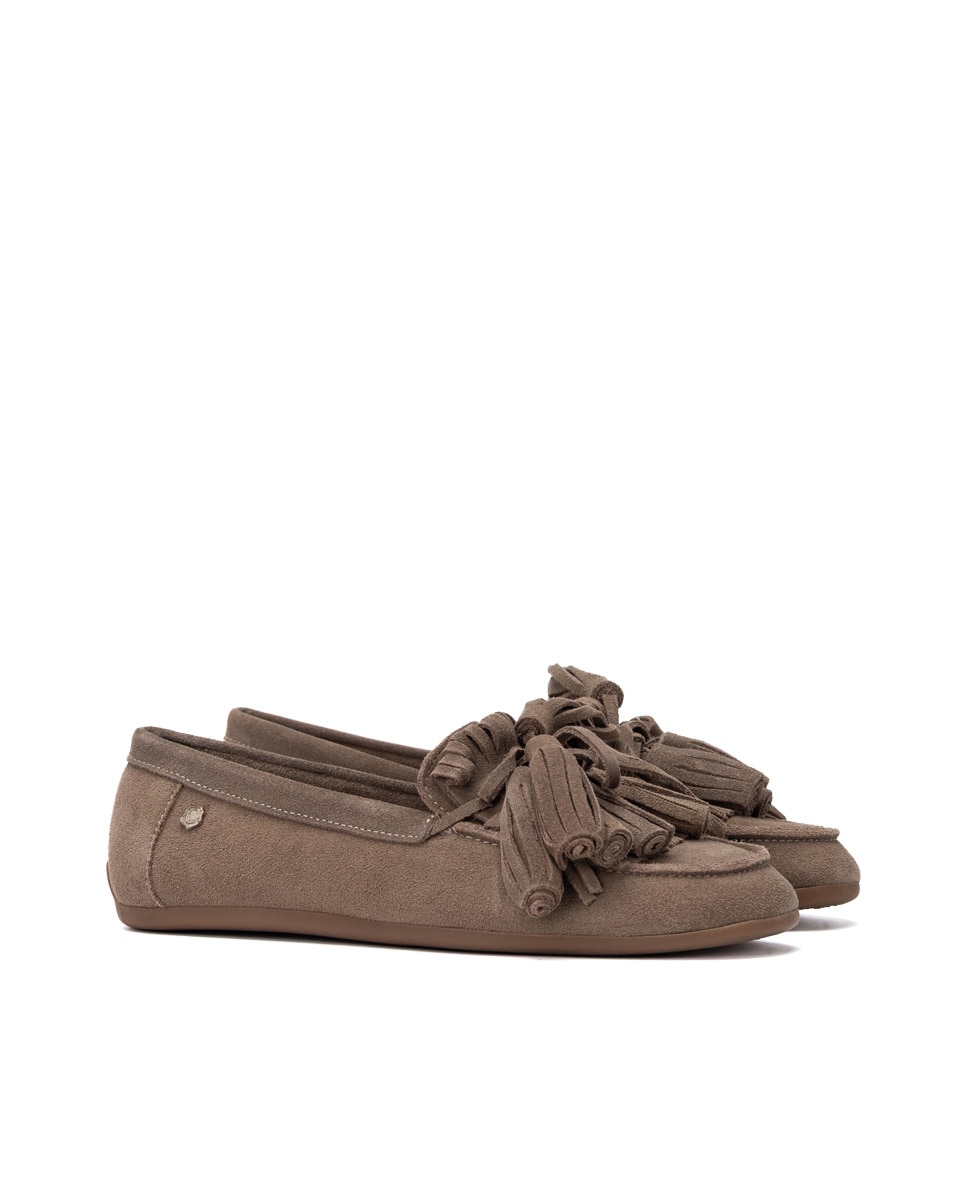 Mocasín de mujer de piel - Carmela - Marrón Marrón-5