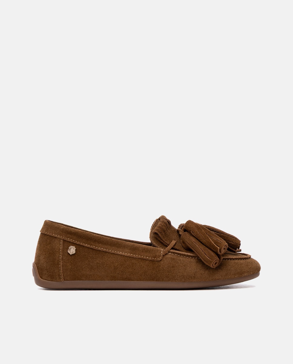 Mocasín de mujer de piel - Carmela - Camel Camel-1