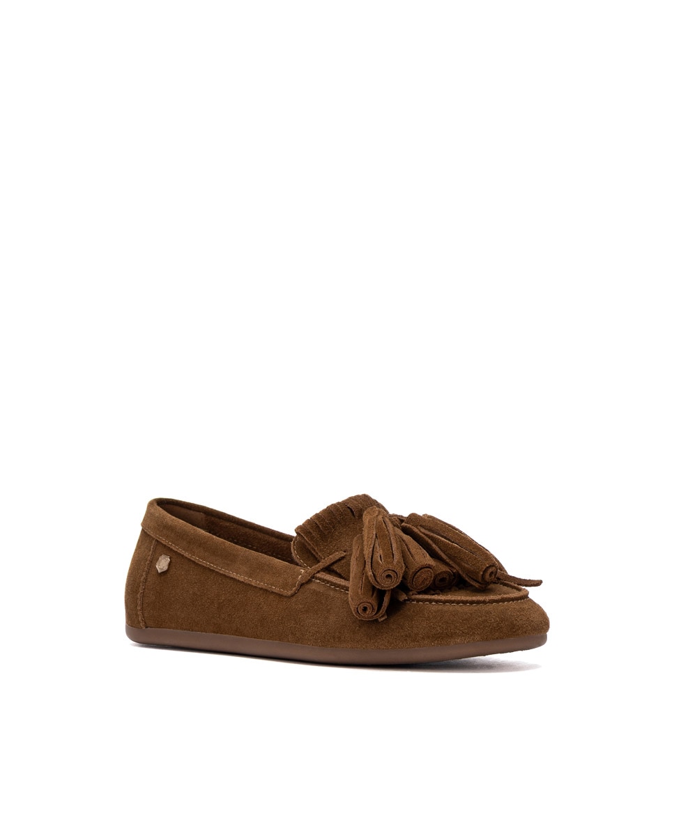Mocasín de mujer de piel - Carmela - Camel Camel-3