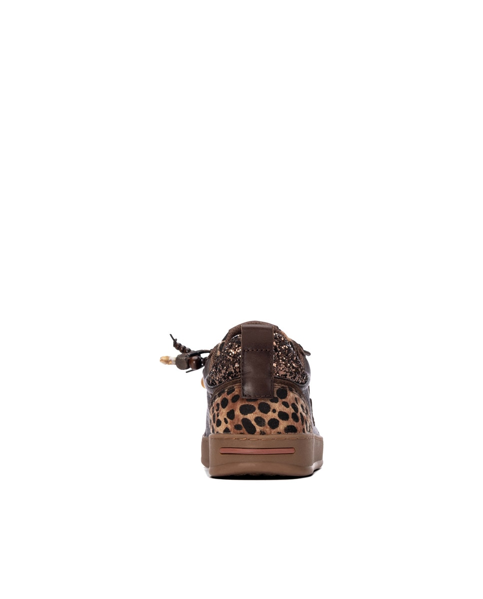 Zapatilla de mujer con cordones - Carmela - Marrón Marrón-5