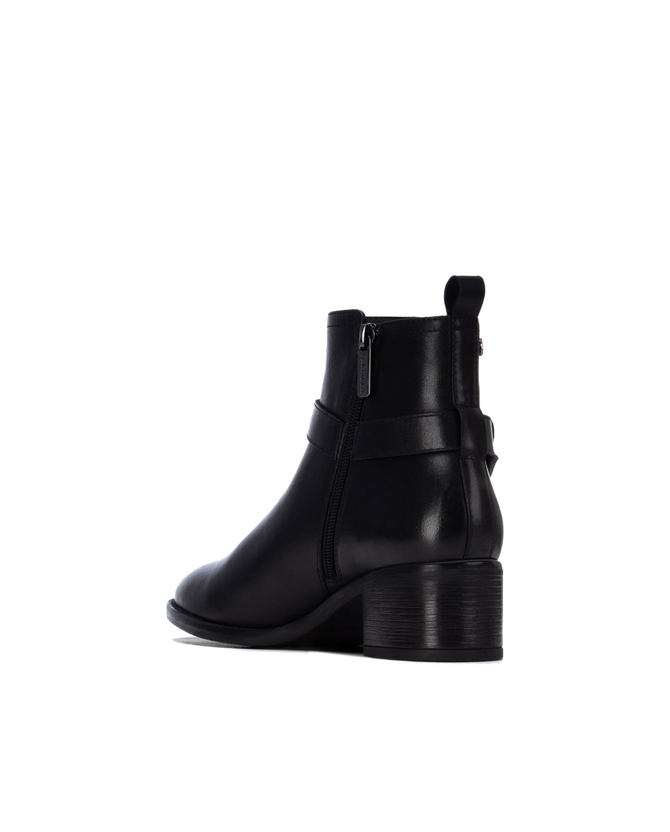 Botines de mujer con cremallera de piel - Carmela - Negro Negro-2