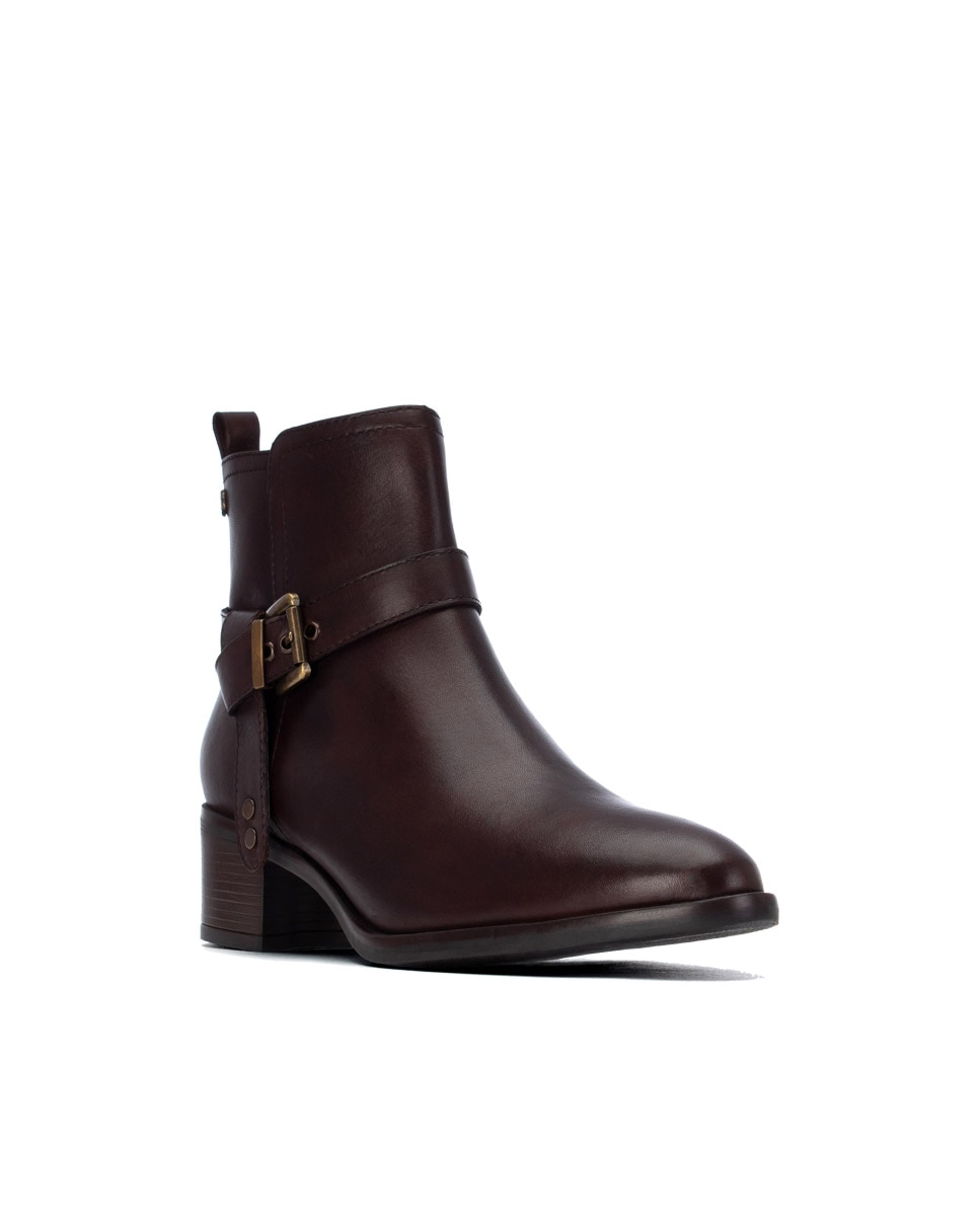 Botines de mujer con cremallera de piel - Carmela - Marrón Marrón-3