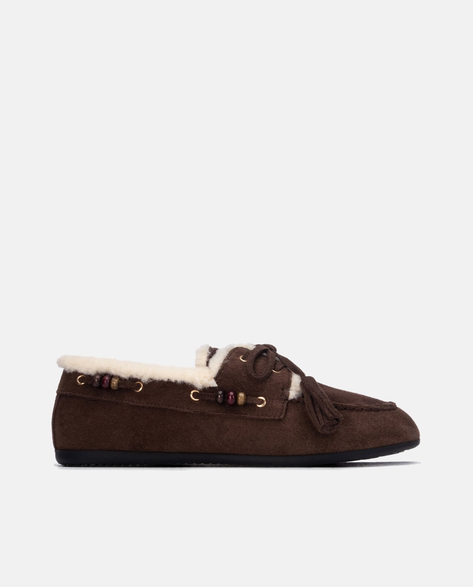 Mocasín de mujer de piel - Carmela - Marrón Marrón-1