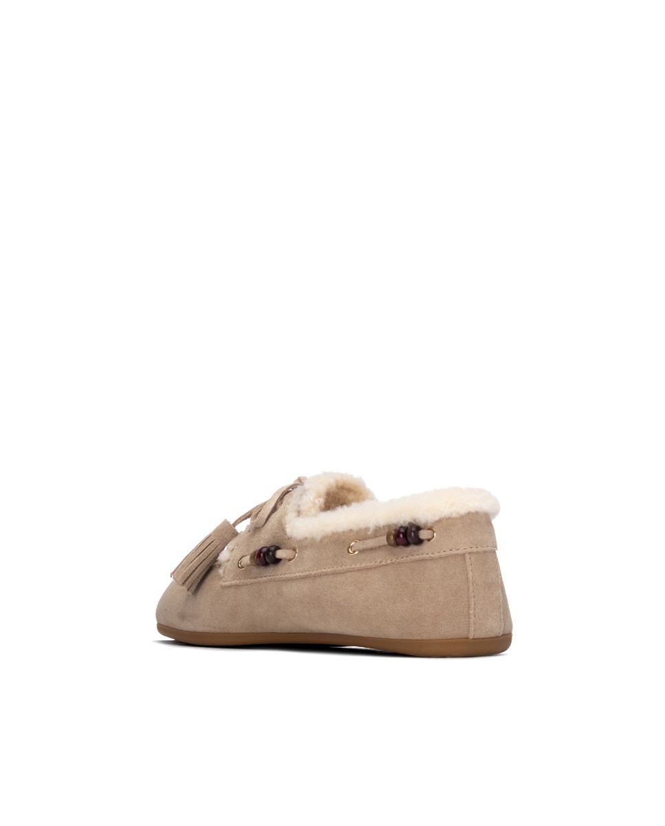 Mocasín de mujer de piel - Carmela - Beige Beige-2