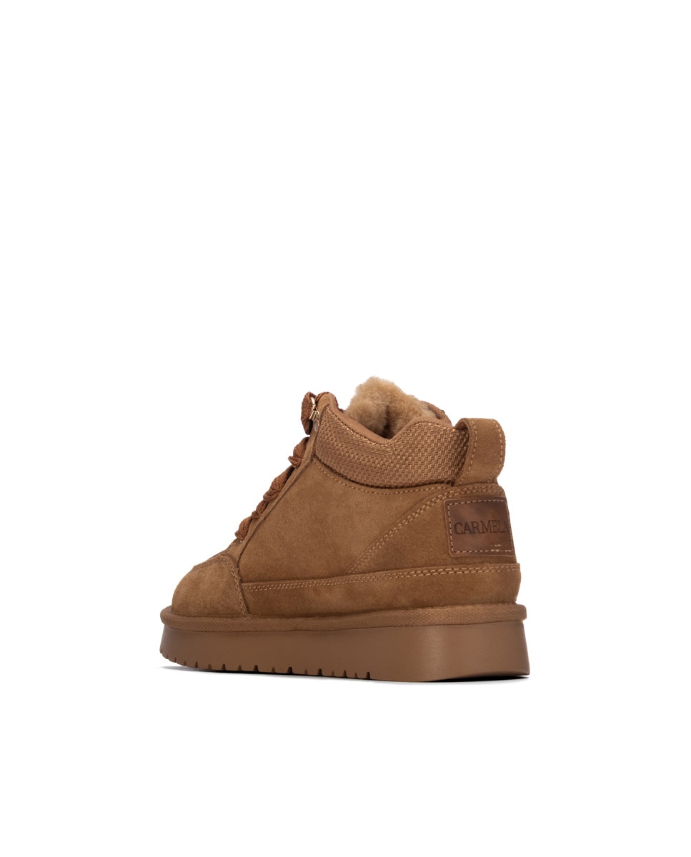 Botines de mujer con cordones - Carmela - Camel Camel-2