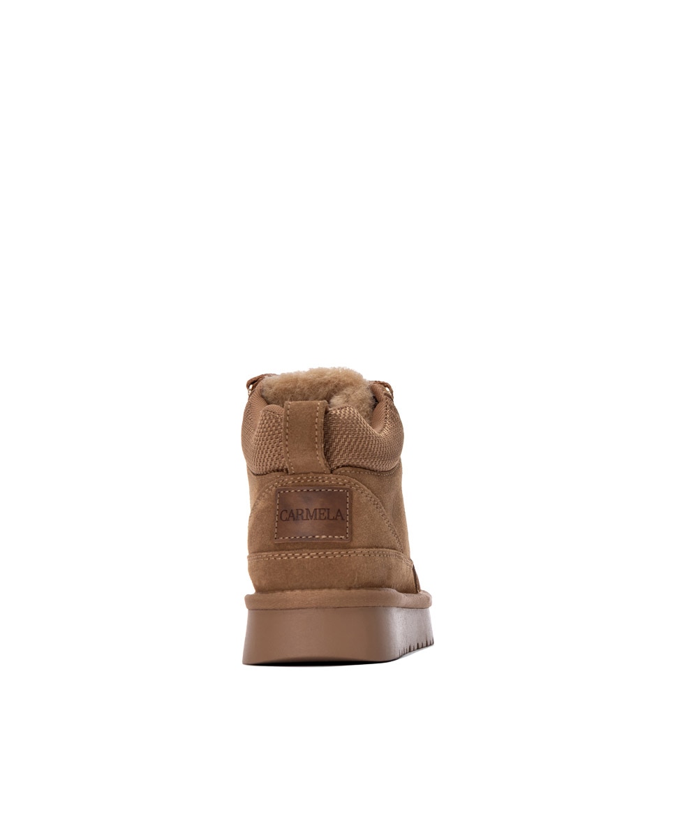Botines de mujer con cordones - Carmela - Camel Camel-5
