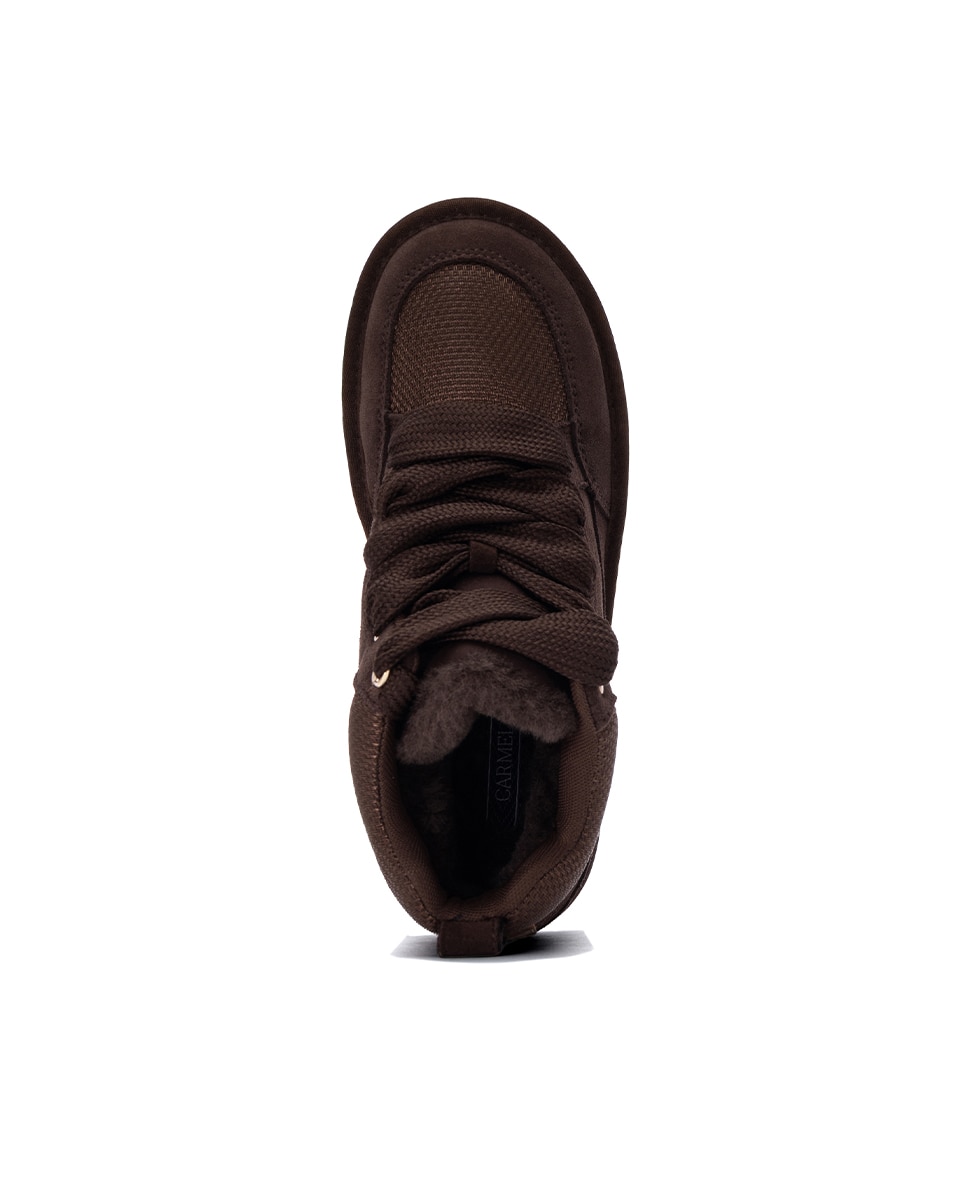 Botines de mujer con cordones - Carmela - Marrón Marrón-4