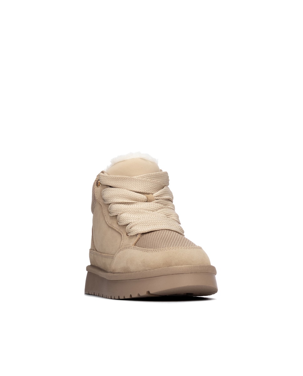 Botines básicos de mujer con cordones - Carmela - Beige Beige-3