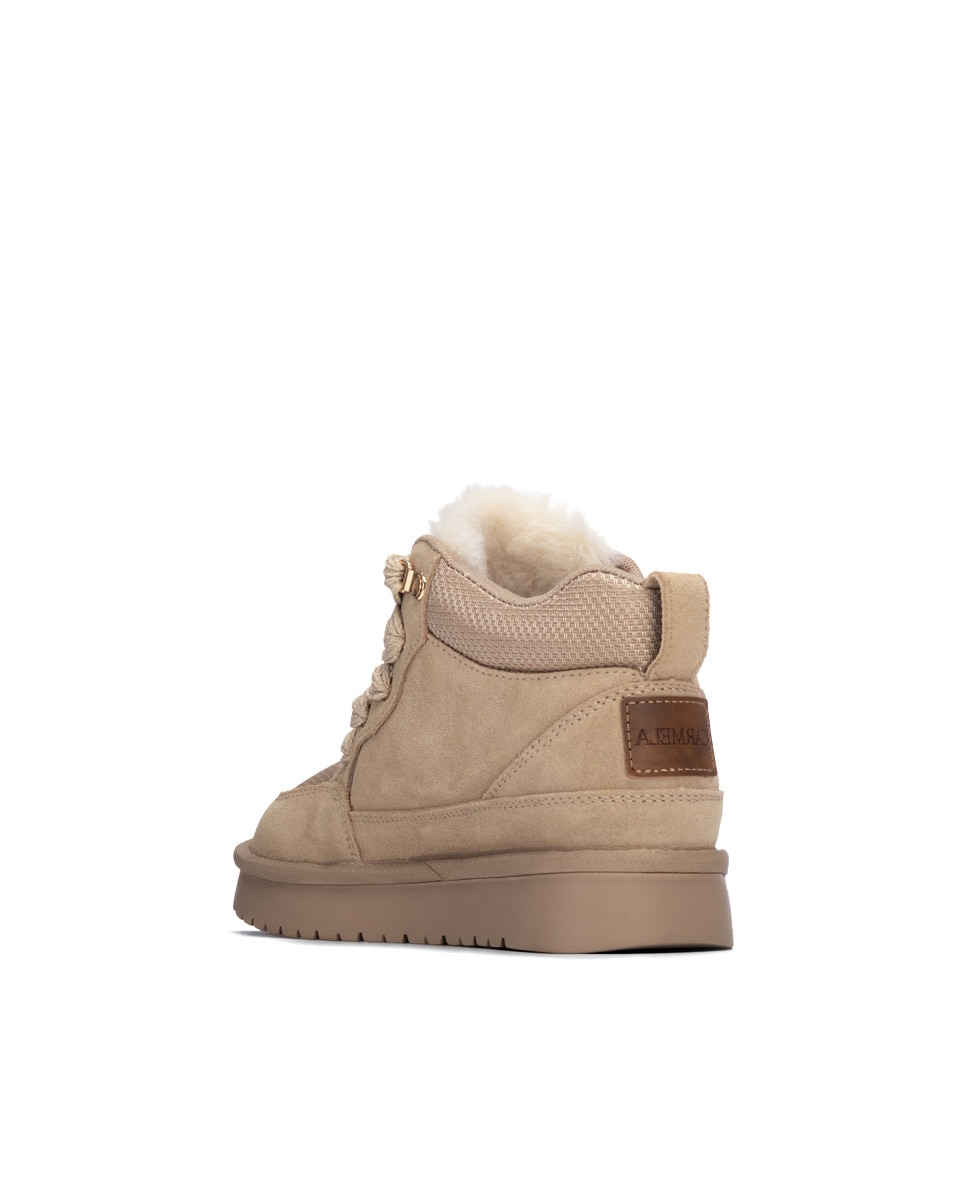 Botines básicos de mujer con cordones - Carmela - Beige Beige-2