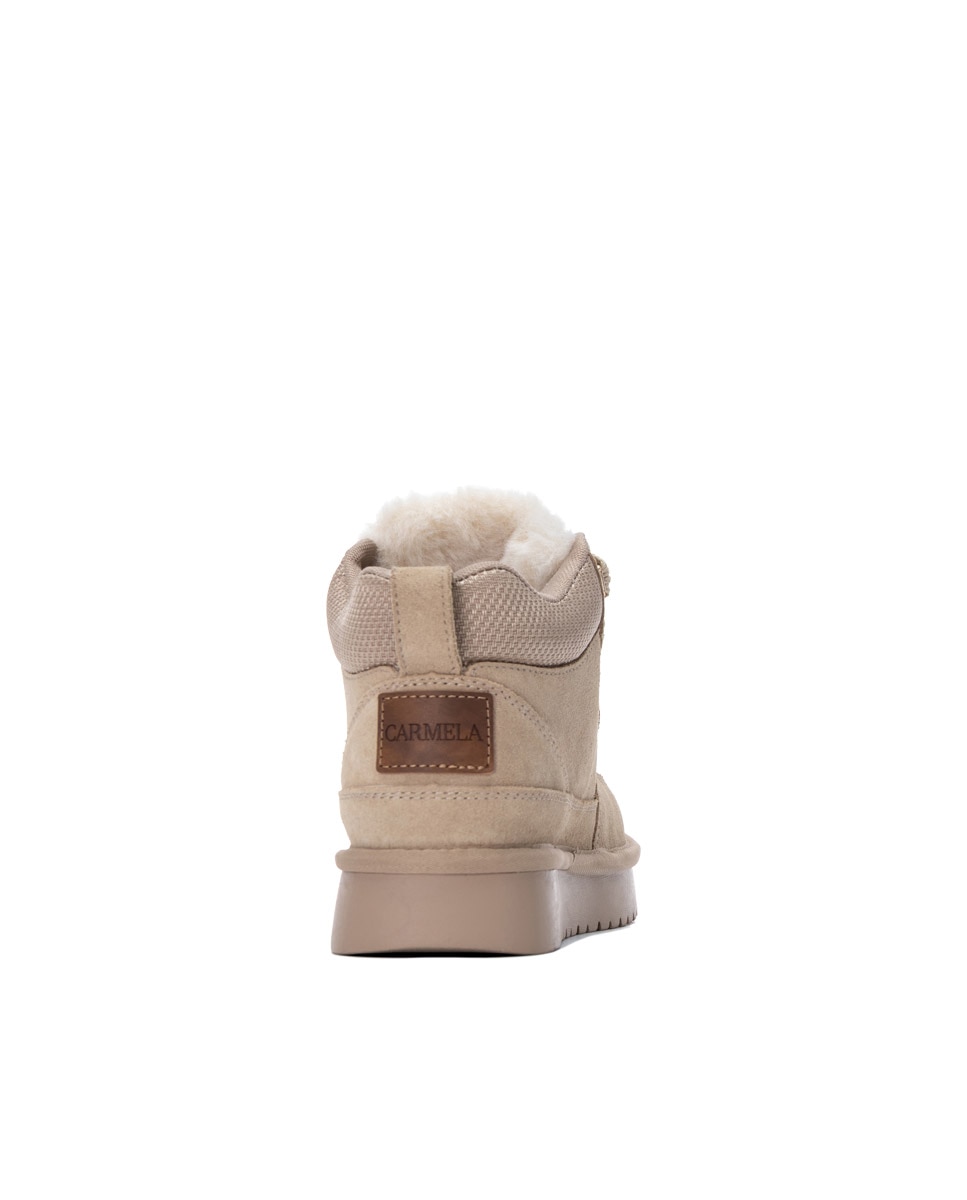 Botines básicos de mujer con cordones - Carmela - Beige Beige-4