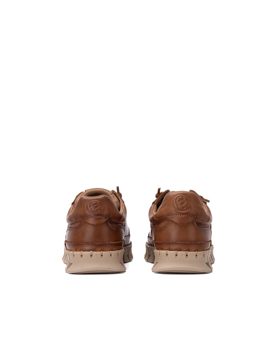 Zapatilla de mujer con cordones - Carmela - Camel Camel-5