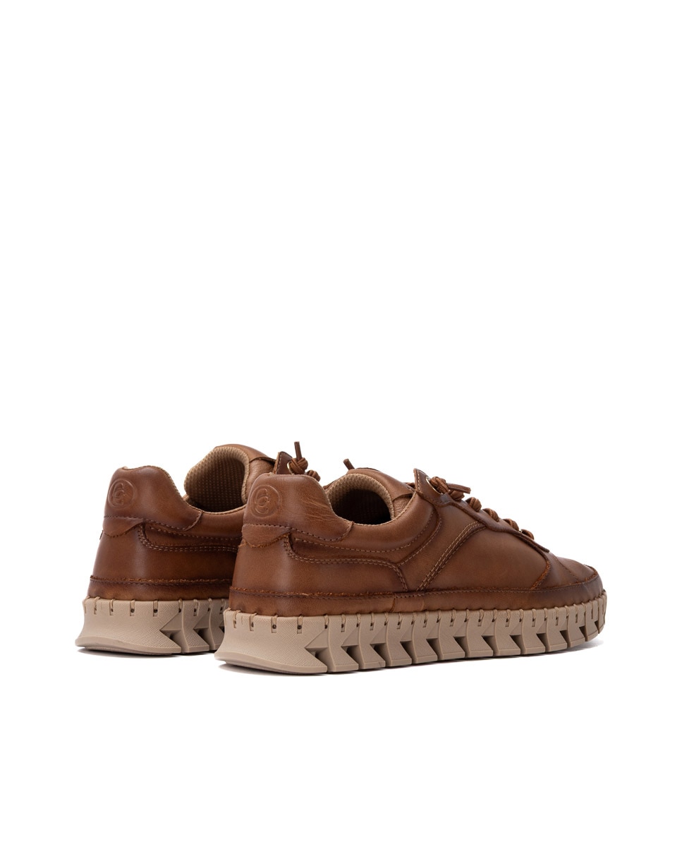 Zapatilla de mujer con cordones - Carmela - Camel Camel-7