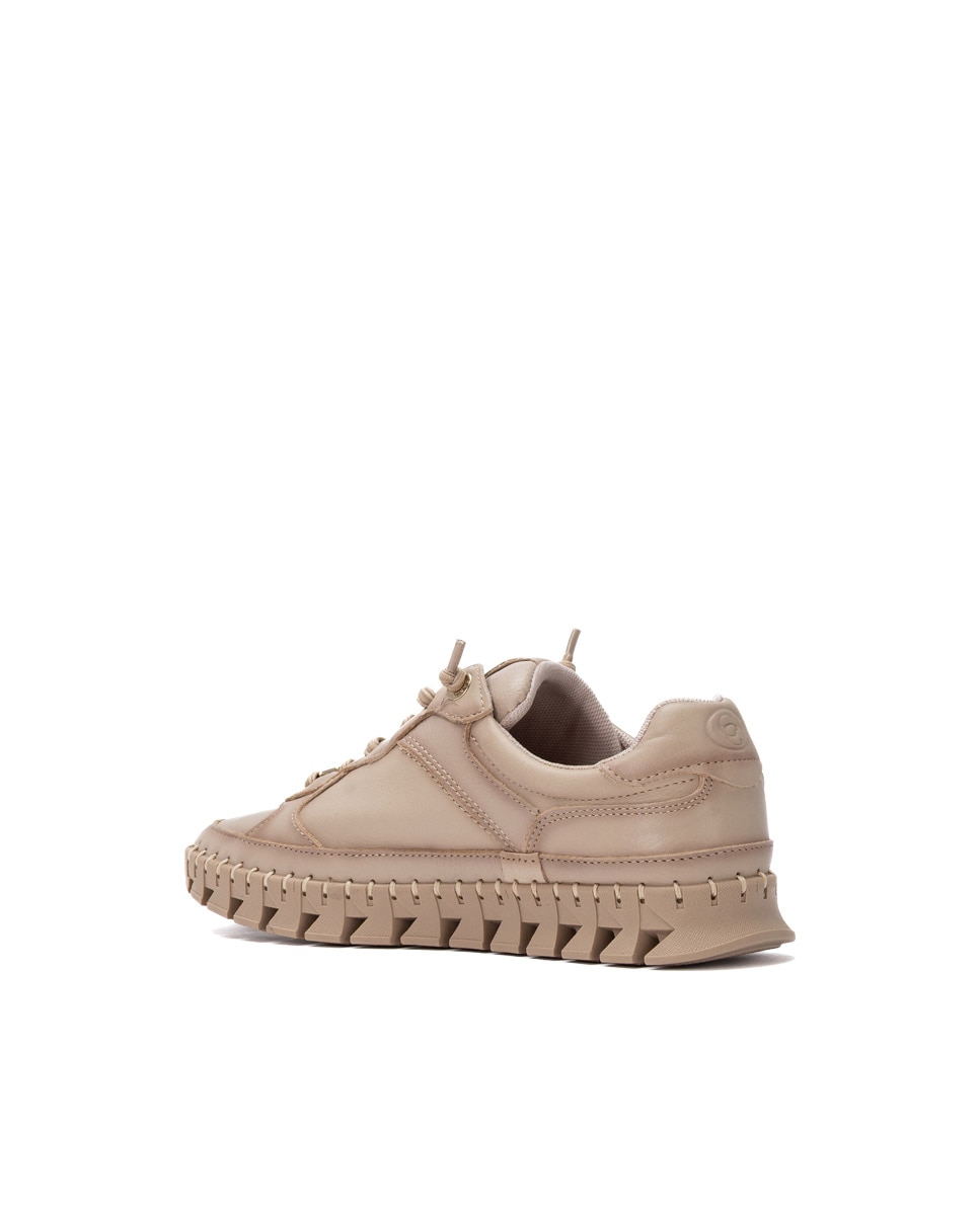 Zapatilla de mujer con cordones - Carmela - Beige Beige-3