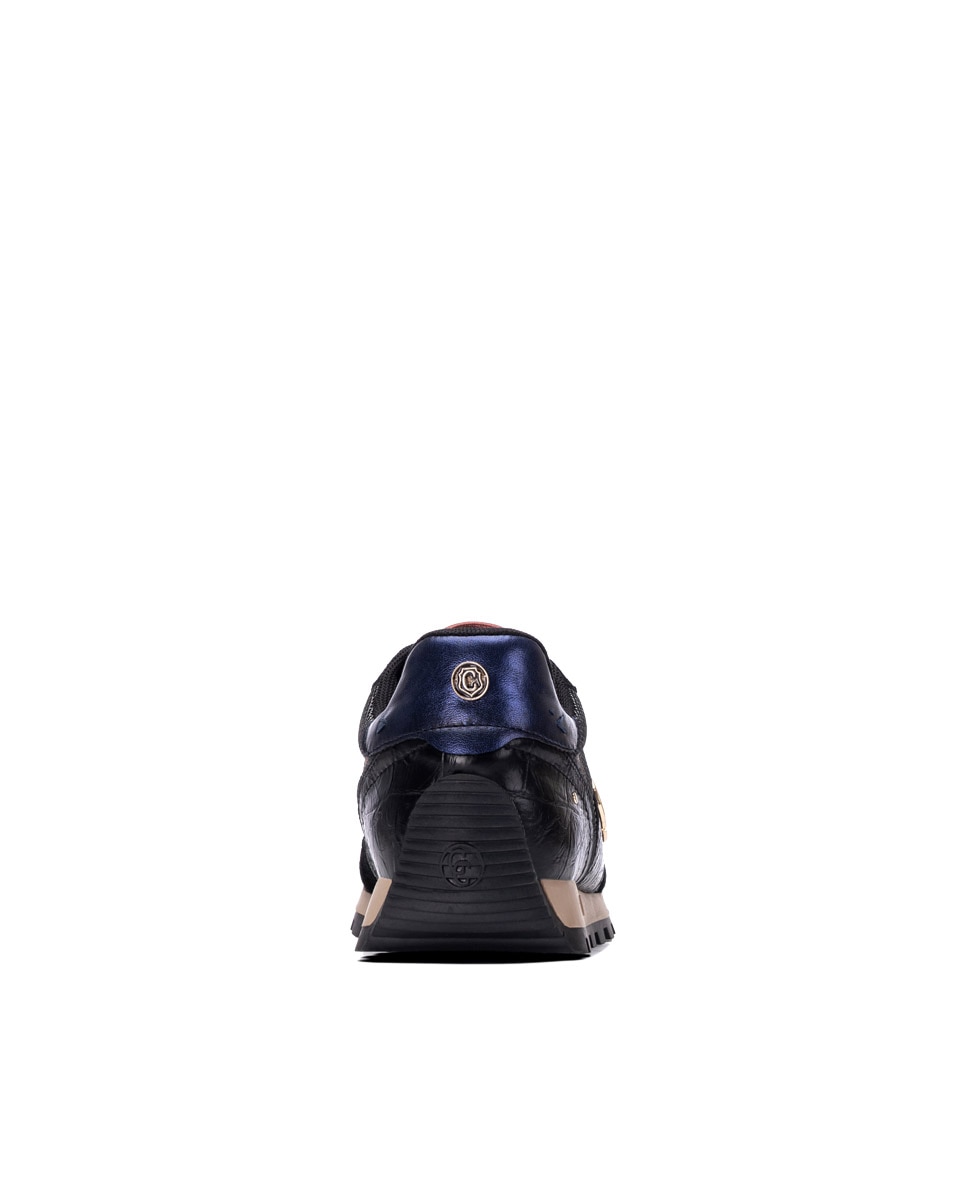 Zapatilla de mujer con cordones de piel - Carmela - Negro Negro-5