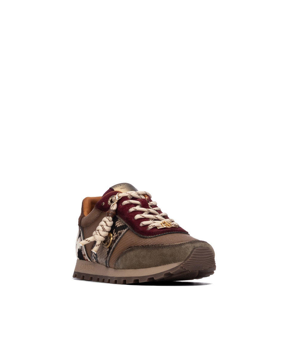 Zapatilla de mujer con cordones de piel - Carmela - Multicolor Multicolor-3