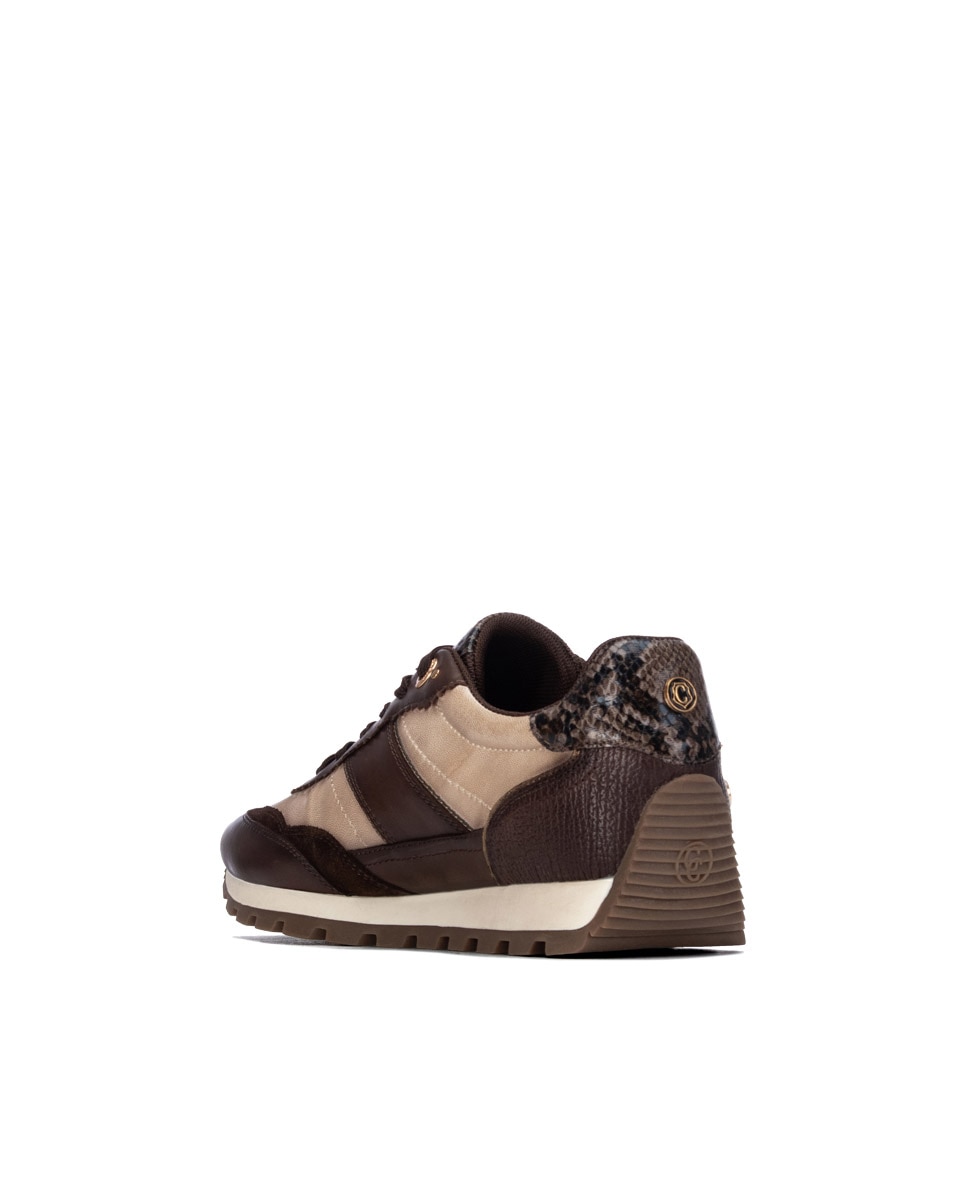 Carmela - Zapatilla de mujer con cordones de piel.