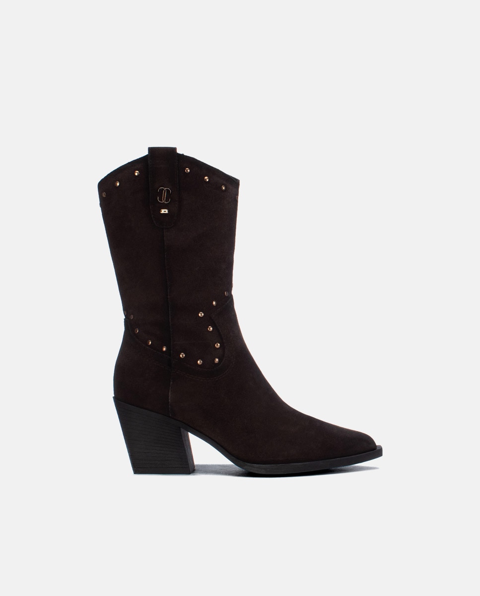 Bota de mujer de piel - Carmela - Marrón Marrón-1