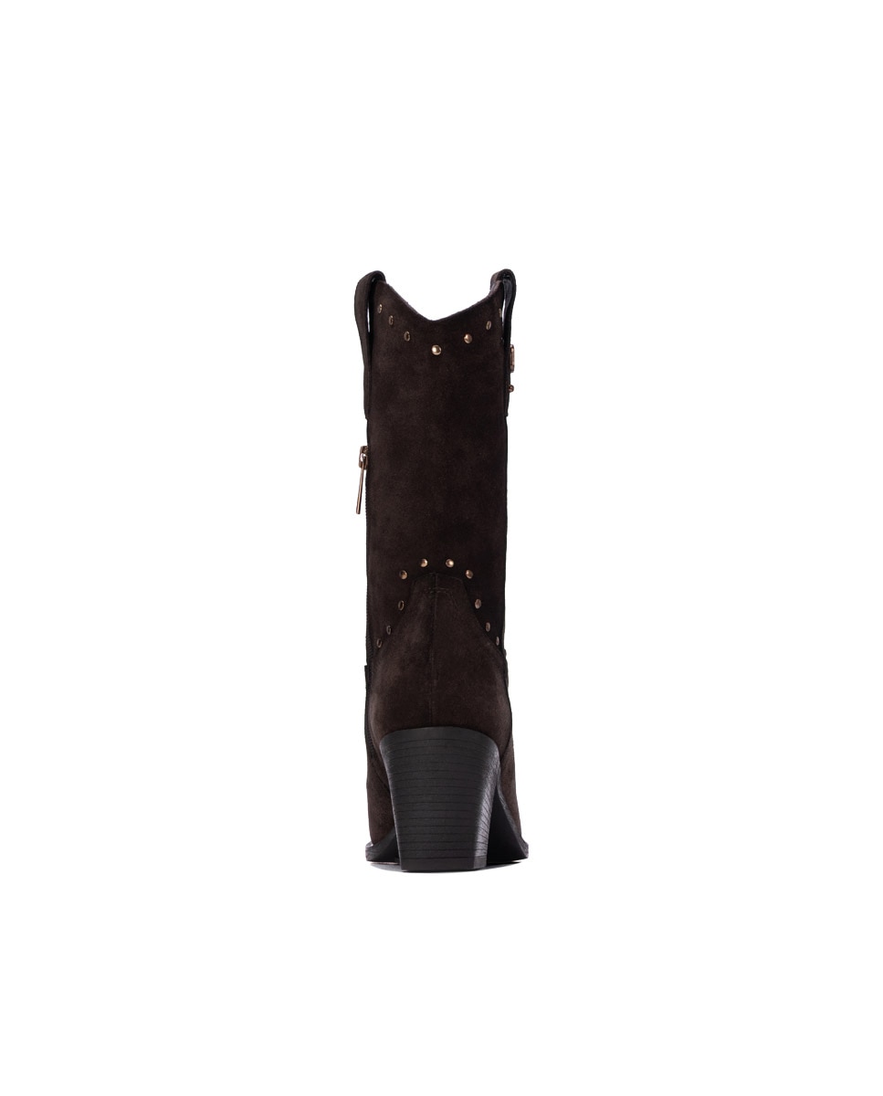 Bota de mujer de piel - Carmela - Marrón Marrón-5