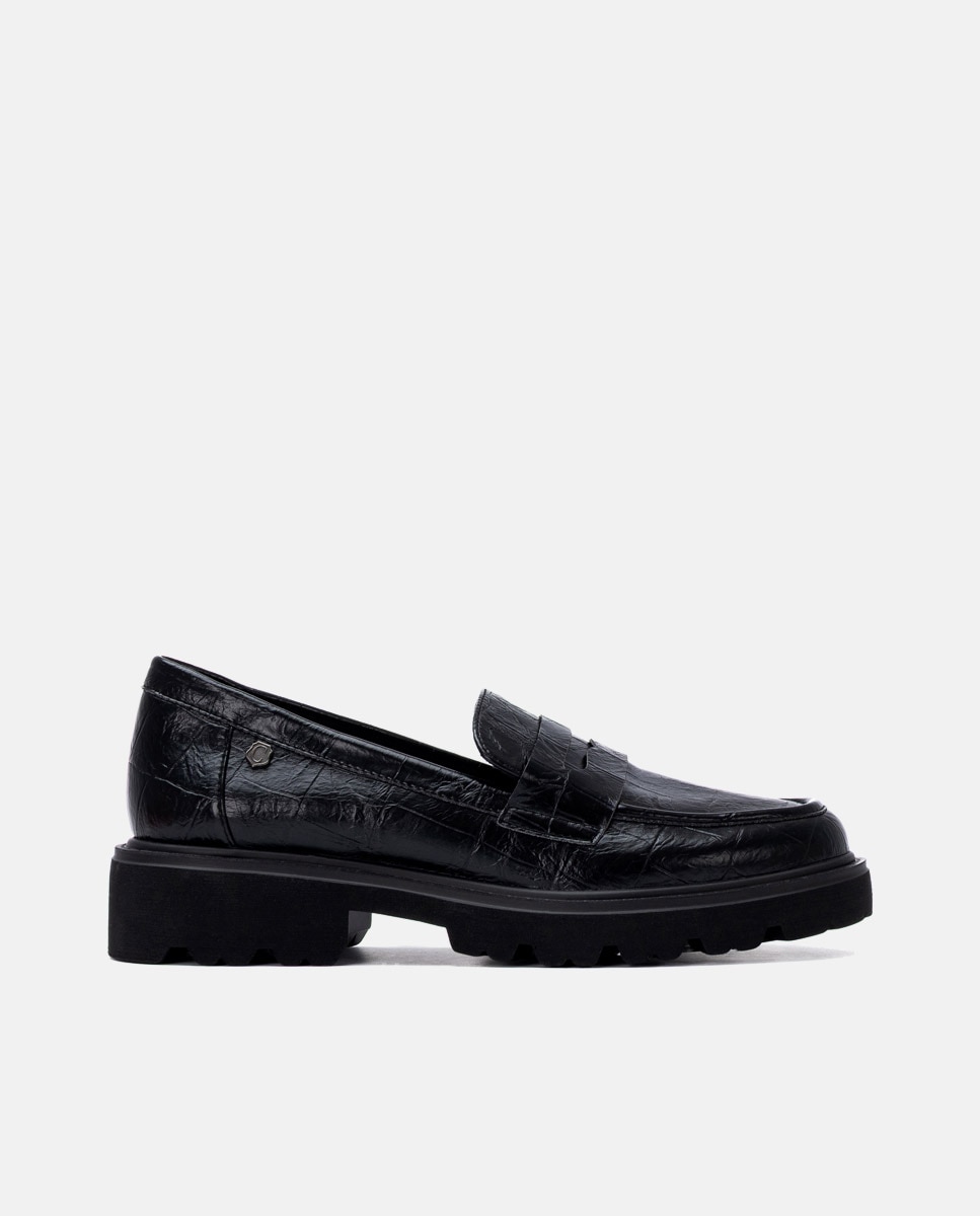 Mocasín de mujer de piel - Carmela - Negro Negro-1