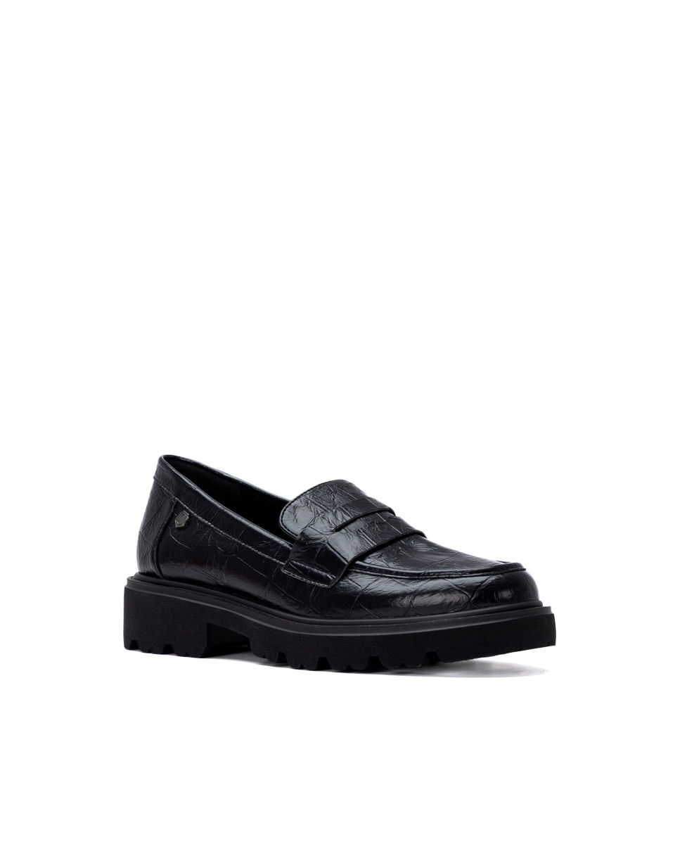 Mocasín de mujer de piel - Carmela - Negro Negro-3