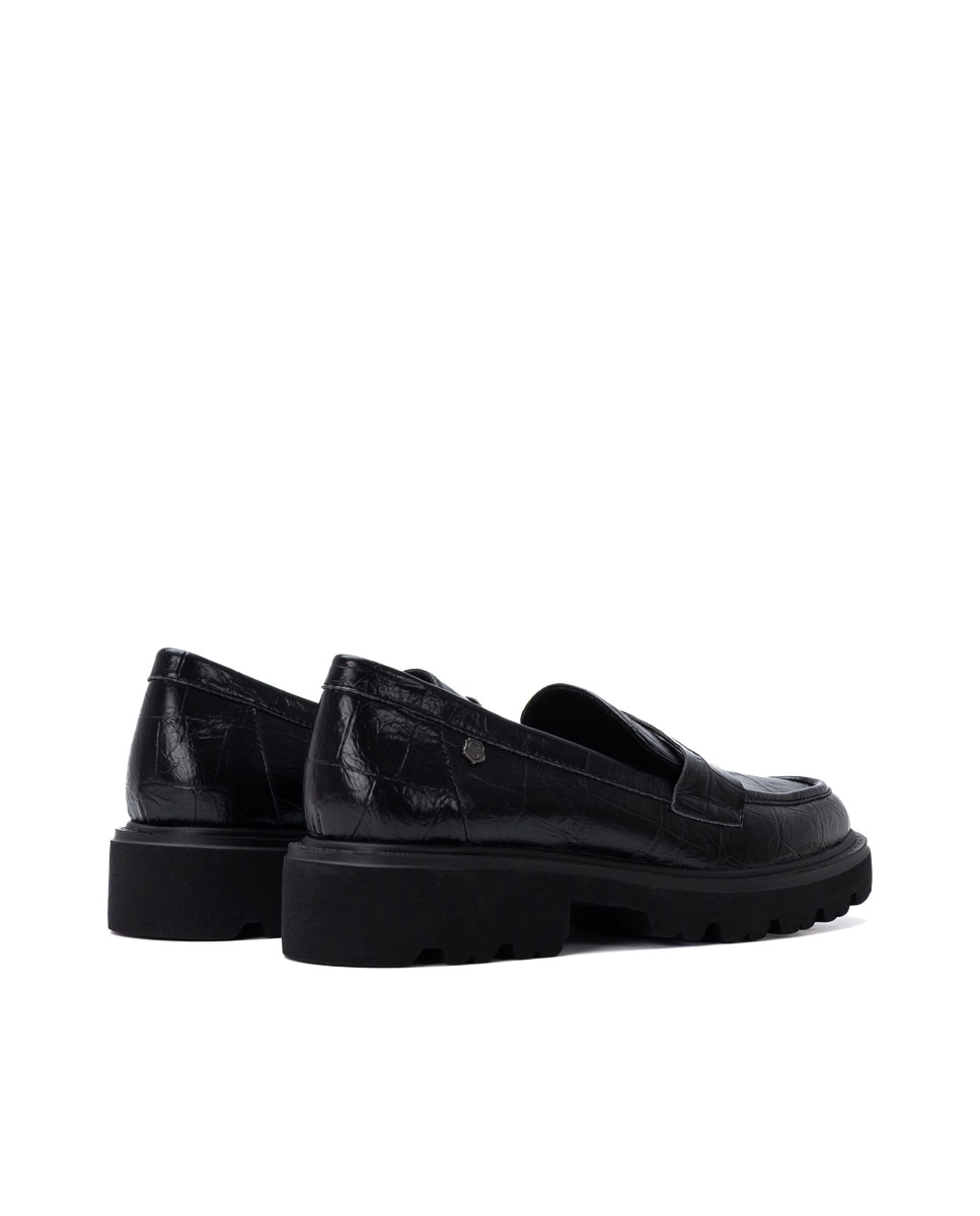 Mocasín de mujer de piel - Carmela - Negro Negro-7