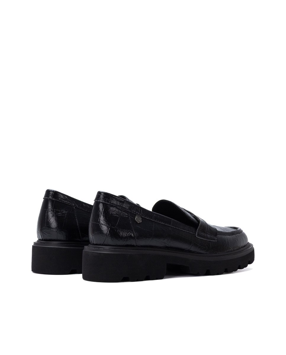 Mocasín de mujer de piel - Carmela - Negro Negro-9