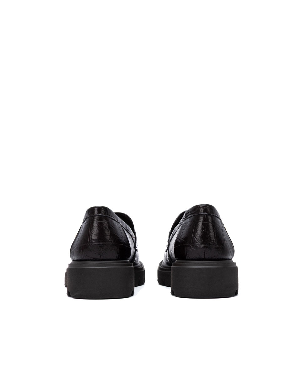 Mocasín de mujer de piel - Carmela - Marrón Marrón-5
