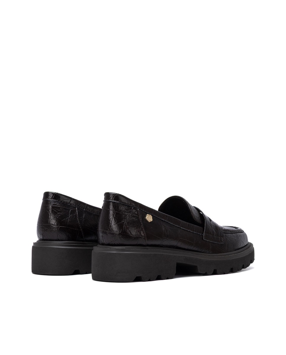 Mocasín de mujer de piel - Carmela - Marrón Marrón-6
