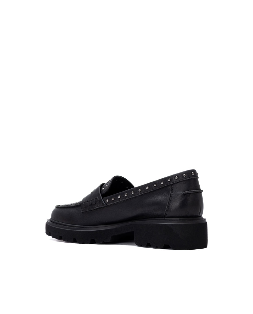Mocasín de mujer de piel - Carmela - Negro Negro-2