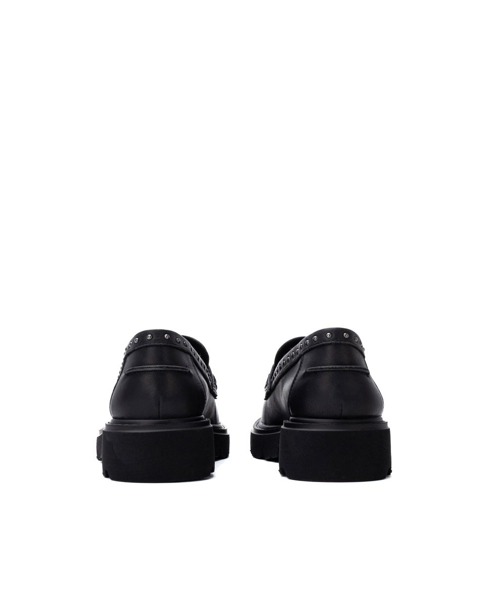 Mocasín de mujer de piel - Carmela - Negro Negro-5