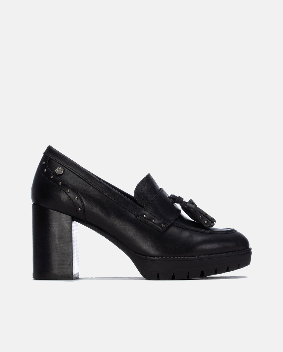 Mocasín de mujer de piel - Carmela - Negro Negro-1