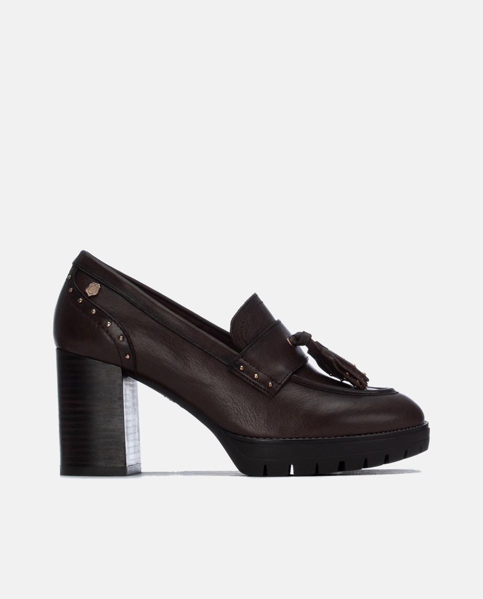 Mocasín de mujer de piel - Carmela - Marrón Marrón-1